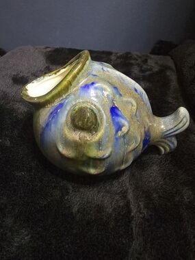 Handcrafted Ceramic Fish Planter - Open Mouth Trinkets Home Decor Kitchen Bath